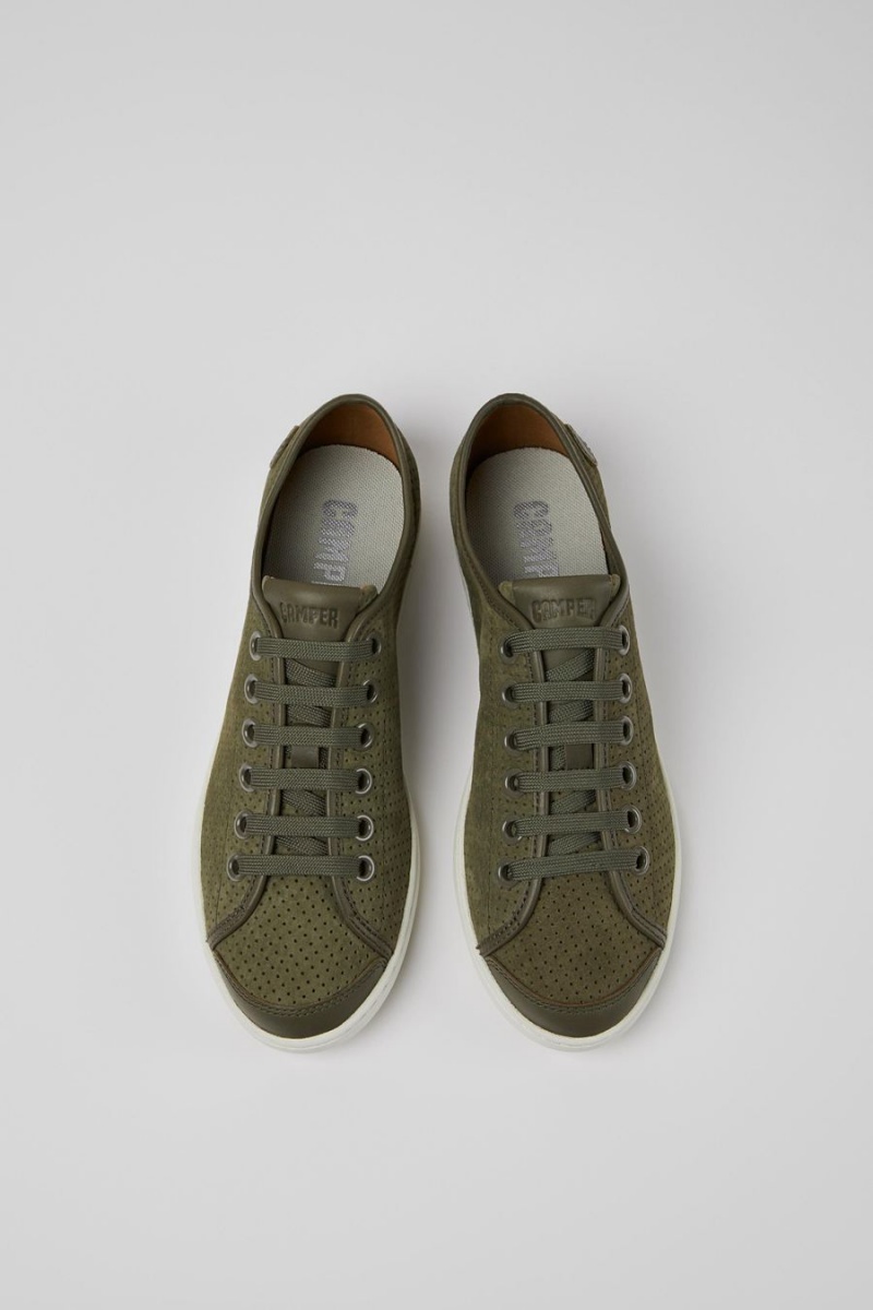 Zapatillas Camper Uno Nubuck Cuero Mujer Verde | WCFOK-5061