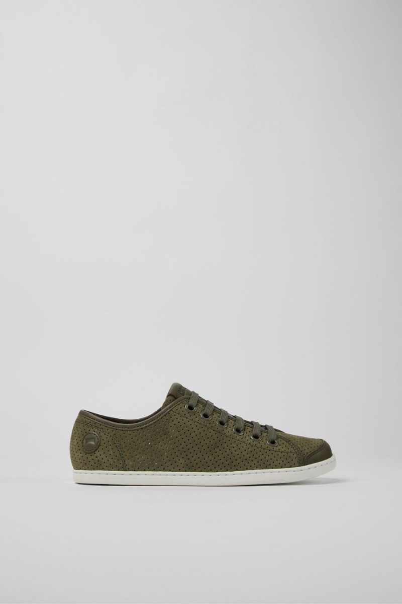 Zapatillas Camper Uno Nubuck Cuero Mujer Verde | WCFOK-5061