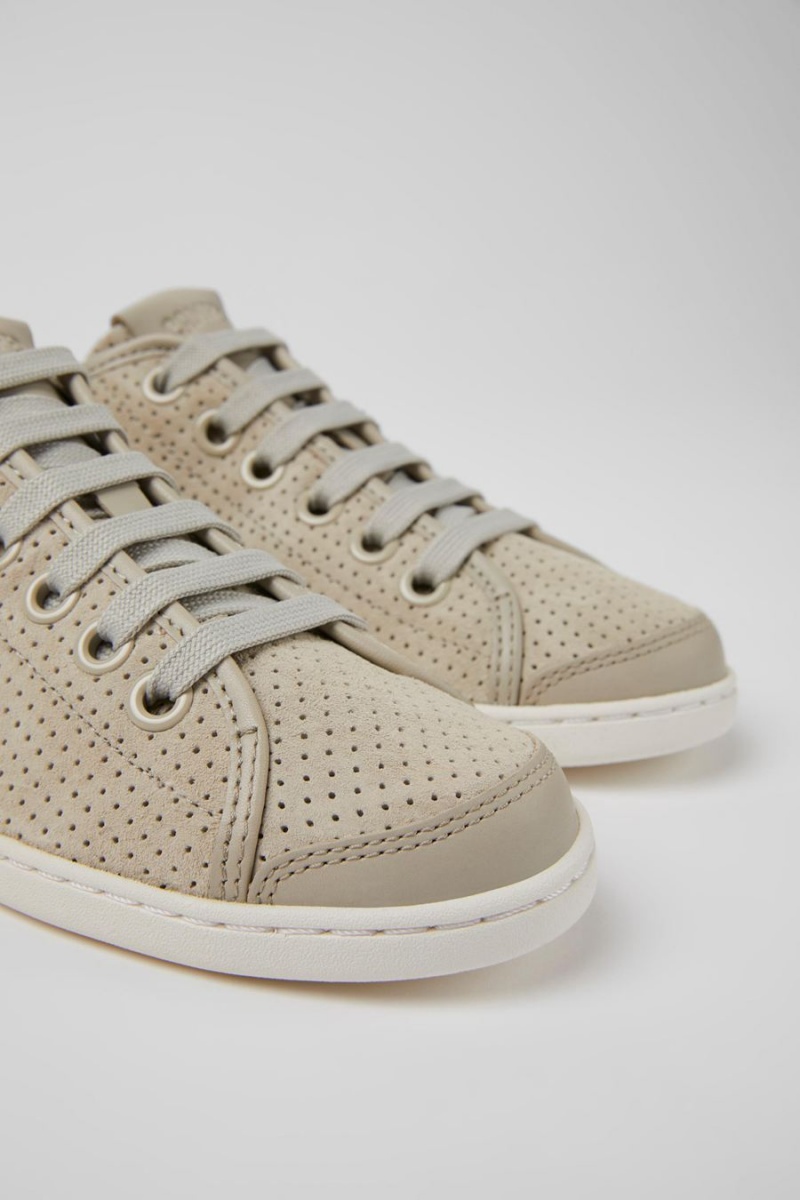 Zapatillas Camper Uno Nubuck Cuero Mujer Gris | ZAPME-7981