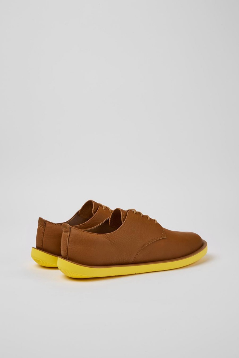 Zapatillas Camper Wagon Cuero Hombre Marrones | NSQJD-4032