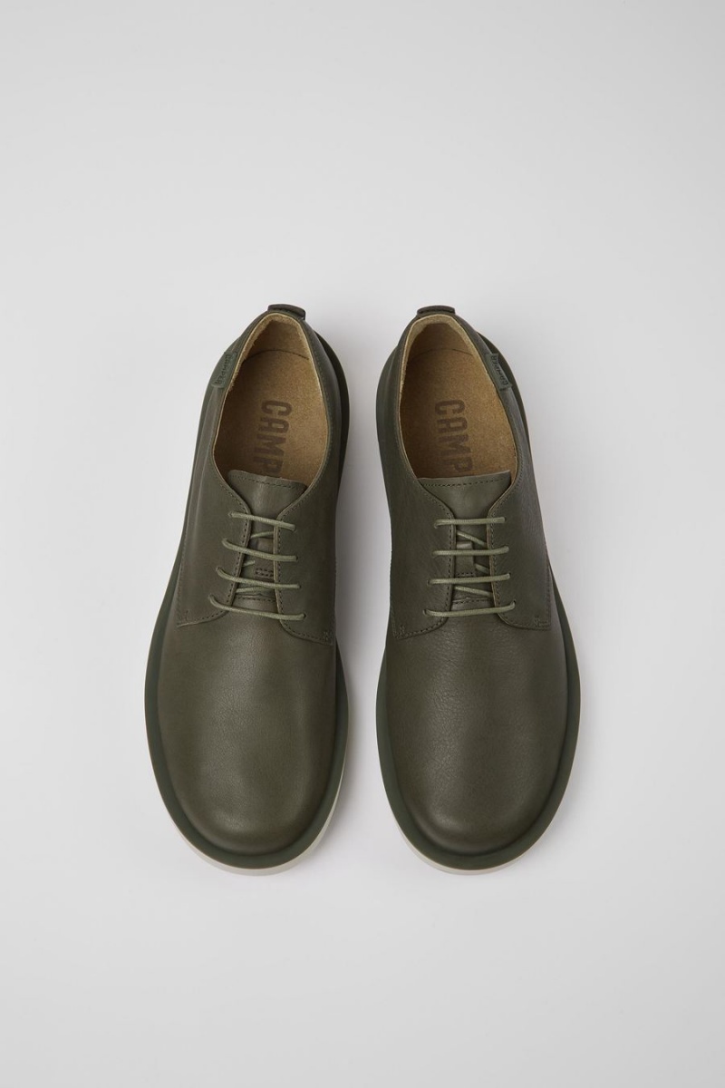 Zapatillas Camper Wagon Cuero Hombre Verde | KNXVZ-8672