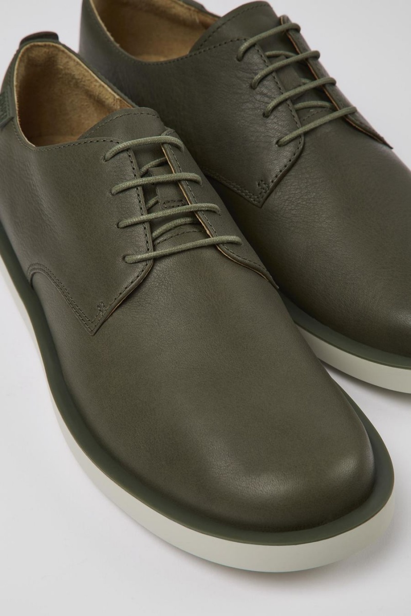 Zapatillas Camper Wagon Cuero Hombre Verde | KNXVZ-8672