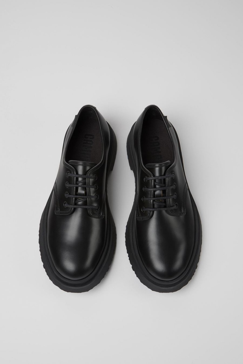 Zapatillas Camper Walden Cuero Encaje-up Hombre Negras | CDFTR-3827