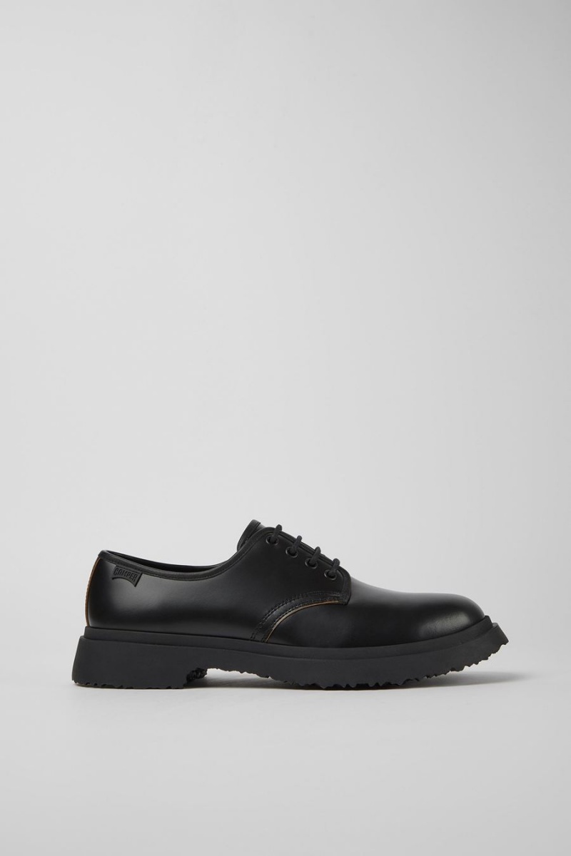 Zapatillas Camper Walden Cuero Encaje-up Hombre Negras | CDFTR-3827