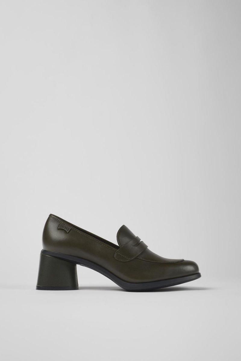 Zapatos Cuña Camper Kiara Cuero Heels Mujer Verde | ZSGRU-2945