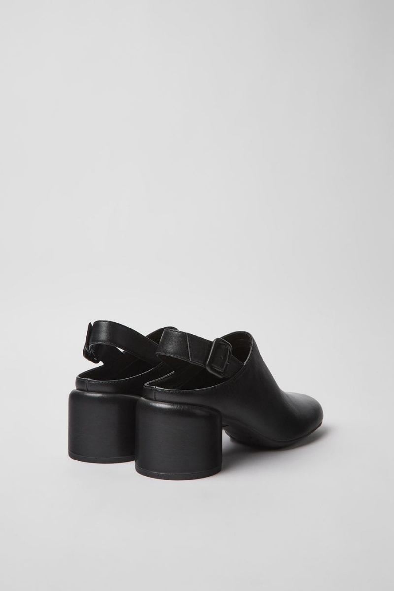 Zapatos Cuña Camper Niki Cuero Heels Mujer Negras | AVYCK-5612