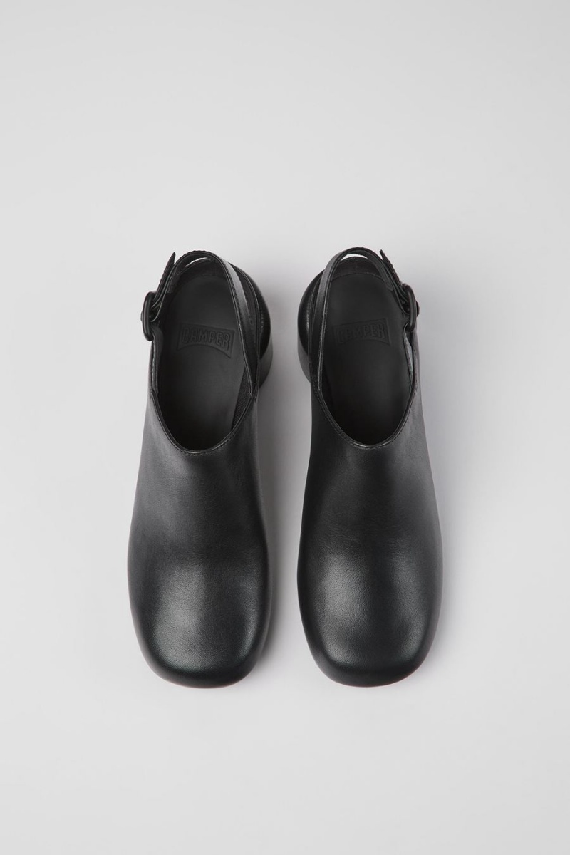Zapatos Cuña Camper Niki Cuero Heels Mujer Negras | AVYCK-5612