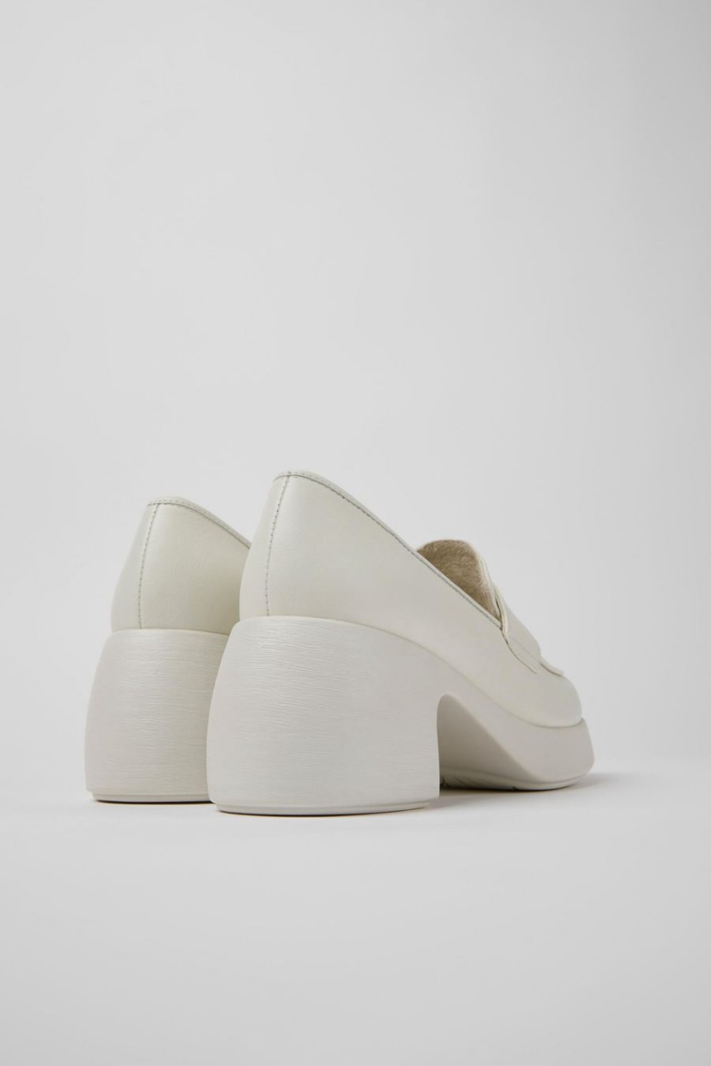 Zapatos Cuña Camper Thelma Cuero Mujer Blancas | ZRJCL-6138
