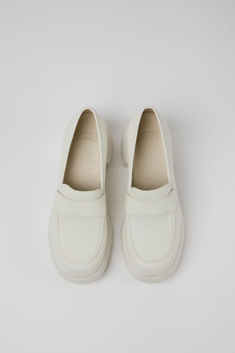 Zapatos Cuña Camper Thelma Cuero Mujer Blancas | ZRJCL-6138