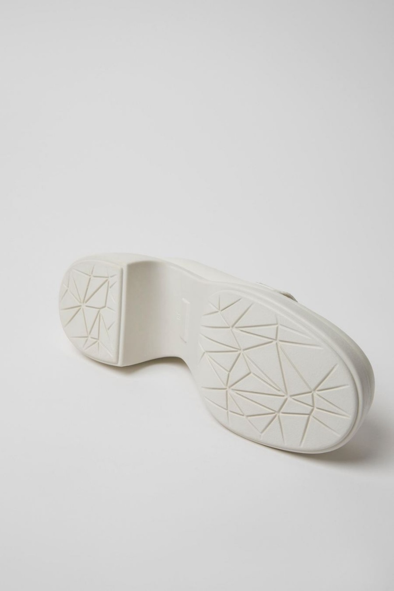 Zapatos Cuña Camper Thelma Cuero Mujer Blancas | ZRJCL-6138