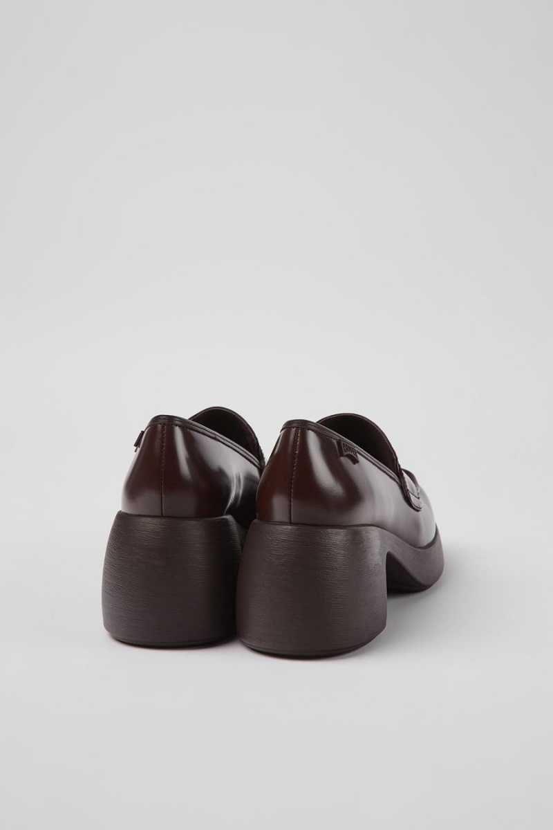 Zapatos Cuña Camper Thelma Cuero Mujer Burdeos | ASHMV-4891