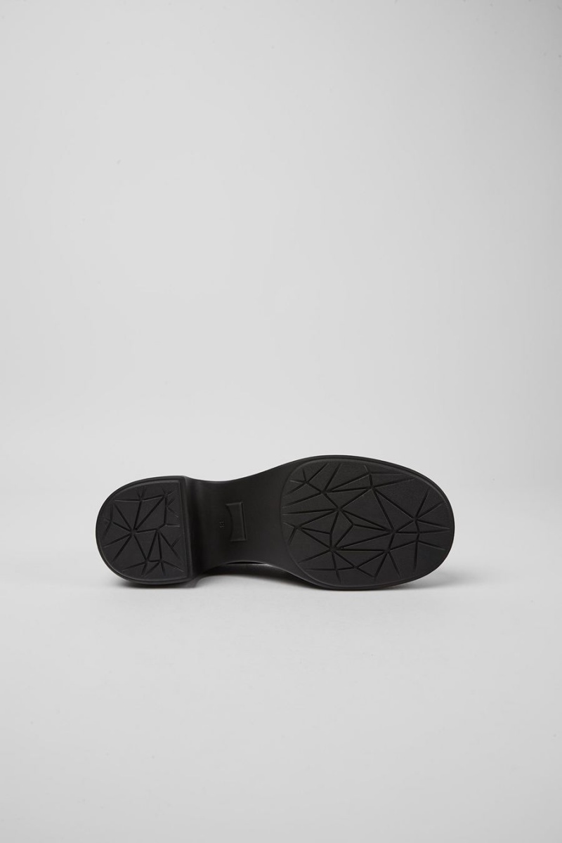 Zapatos Cuña Camper Thelma Cuero Mujer Negras | YSEQF-1742