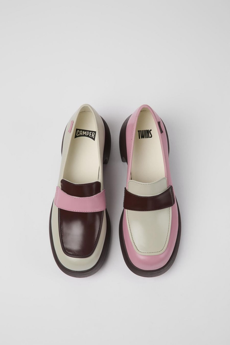 Zapatos Cuña Camper Twins Cuero Mujer Multicolor | USYXZ-3561
