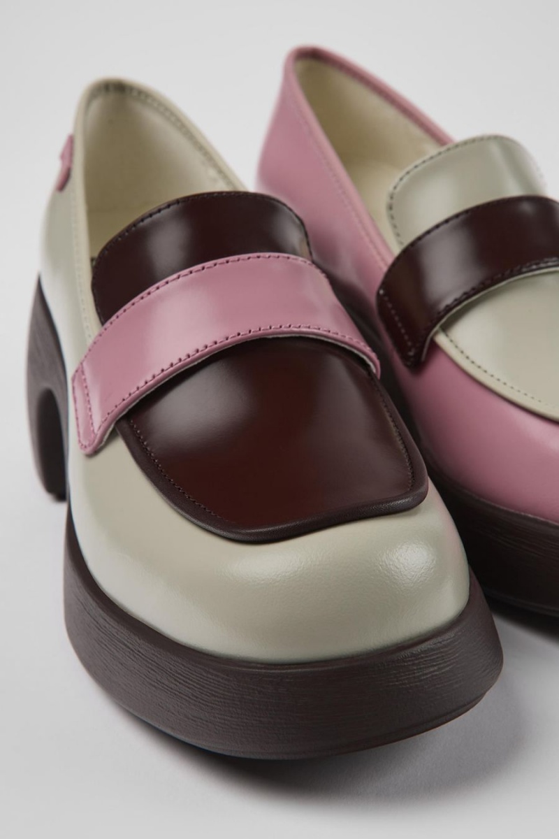 Zapatos Cuña Camper Twins Cuero Mujer Multicolor | USYXZ-3561